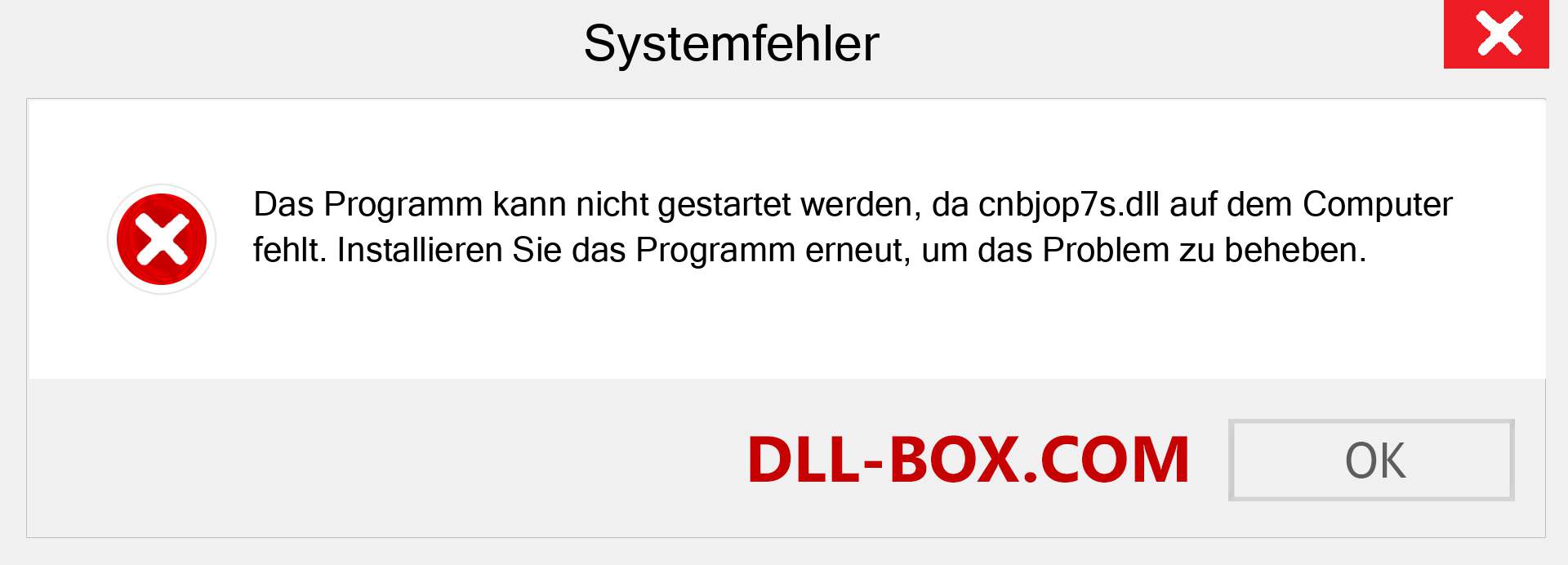 cnbjop7s.dll-Datei fehlt?. Download für Windows 7, 8, 10 - Fix cnbjop7s dll Missing Error unter Windows, Fotos, Bildern