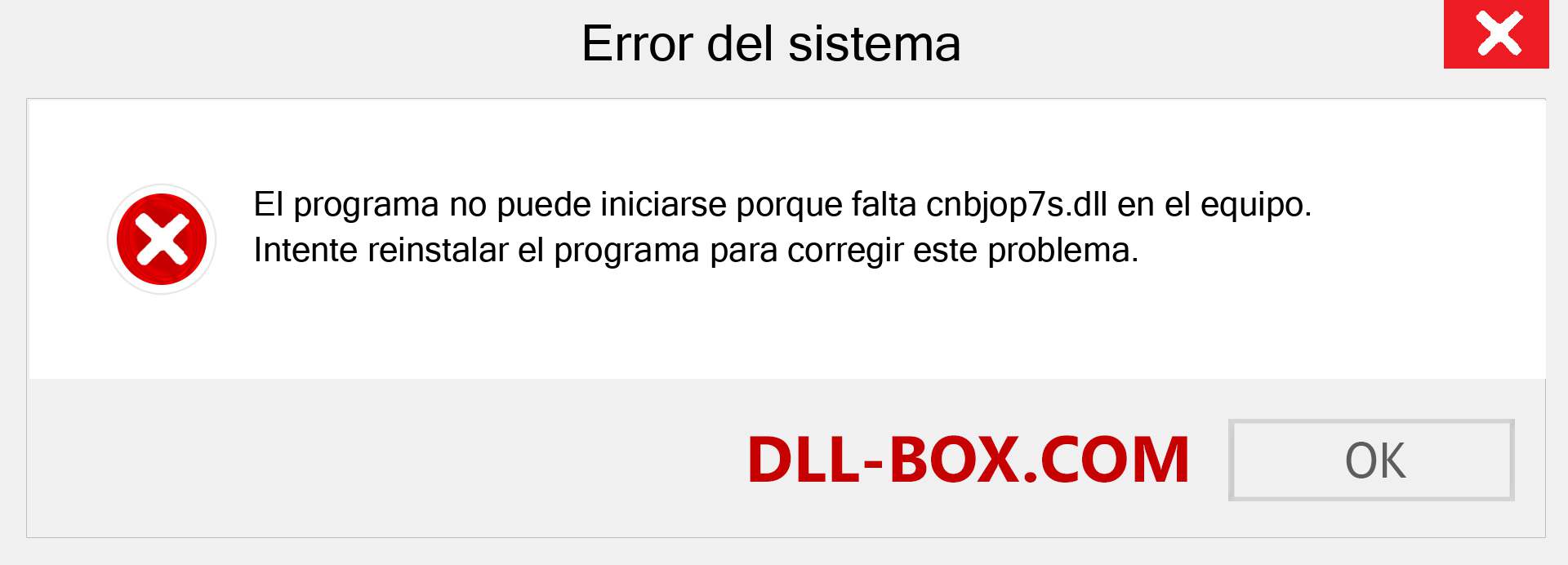 ¿Falta el archivo cnbjop7s.dll ?. Descargar para Windows 7, 8, 10 - Corregir cnbjop7s dll Missing Error en Windows, fotos, imágenes